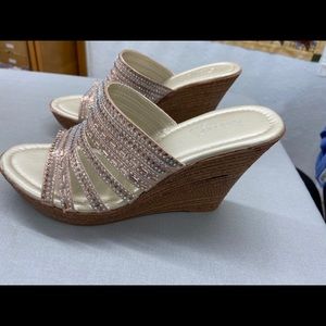 Madeline Stuart Strappy Wedge Rhinestone Sandals